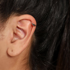 Designer Clip On Leaf nose Ring in 92.5 Silver