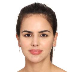Pair of Round shape CZ Earring in 925 Silver Ear Wire (White)