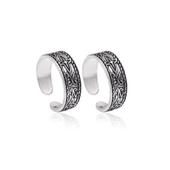 925 Sterling Silver Oxidized Toe Rings Bichiya - Toe Rings