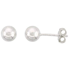 925 Sterling Silver Piercing 6 mm Hollow Ball Stud Unisex Earrings - Studs