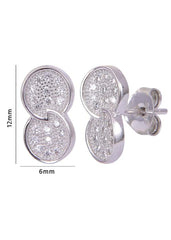 925 Sterling Silver Stylish Infinity Cubic Zircon Stud Earrings - Studs