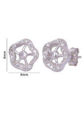 925 Sterling Silver Trendy and Stylish Cubic Zircon Stud Earrings - Studs