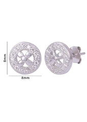 925 Sterling Silver Trendy Round Cubic Zircon Stud Earrings - Studs