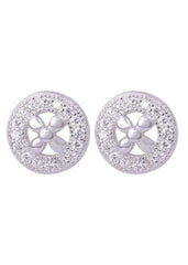 925 Sterling Silver Trendy Round Cubic Zircon Stud Earrings - Studs