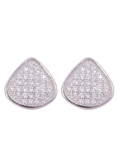 925 Sterling Silver Unique Pair of Triangle Shape Cubic Zircon Studs - Studs