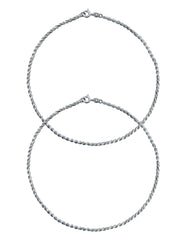Pair of Twisted Anklets in 92.5 Sterling Silver