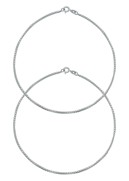 Sterling Silver Pair of Payal Anklets