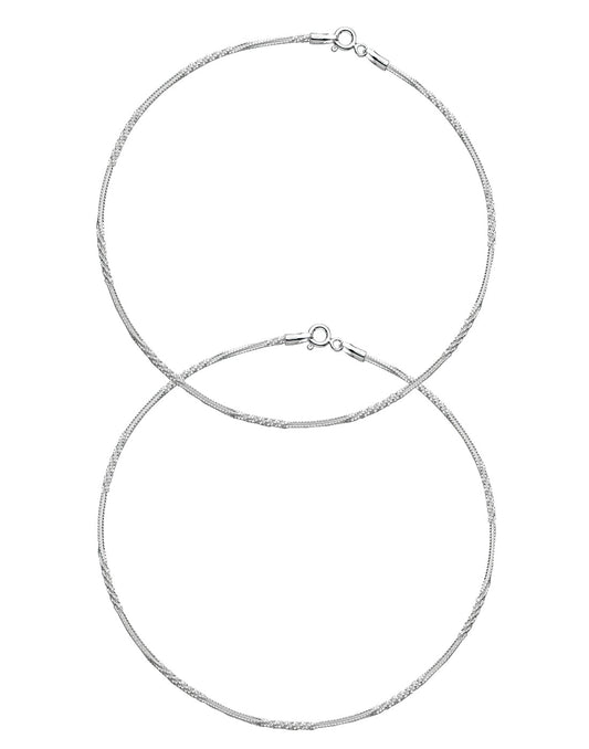 Pair of Unique looks Anklets in 92.5 Sterling Silver