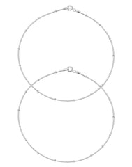 Beaded pair of Anklets 92.5 Sterling Silver