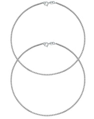 Pretty pair of Anklets in 92.5 Sterling Silver