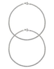 Fancy pair of Anklets in 92.5 Sterling Silver