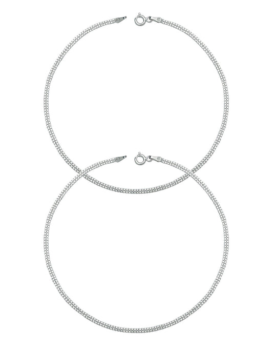 Beautiful pair of Anklets in 92.5 Sterling Silver