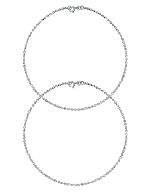 92.5 Sterling Silver Pair of Payal Anklets
