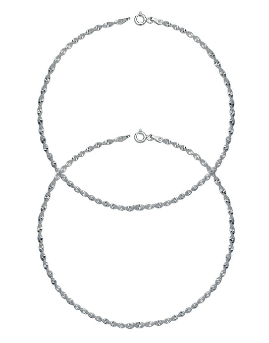Good looking pair of Anklets in 92.5 Sterling Silver