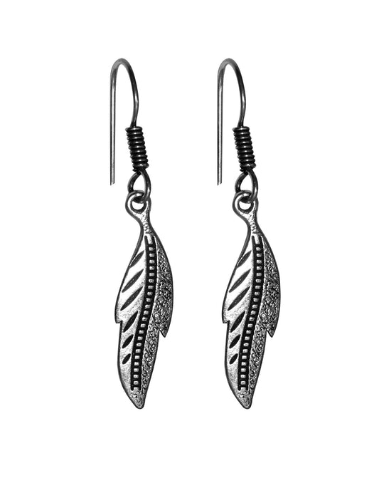 Silver Alloy Leafy Pair of Small and Light Weighted Earrings in High Finish for Women