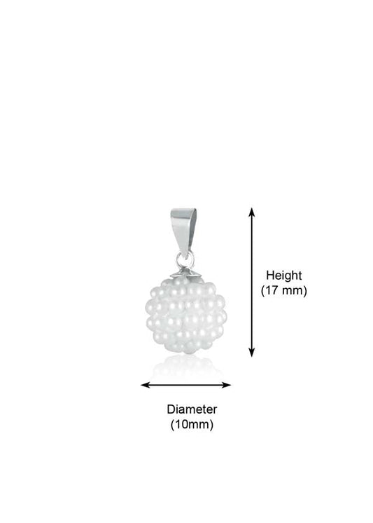 92.5 Sterling Silver Designer Pearl Pendant with Silver Chain