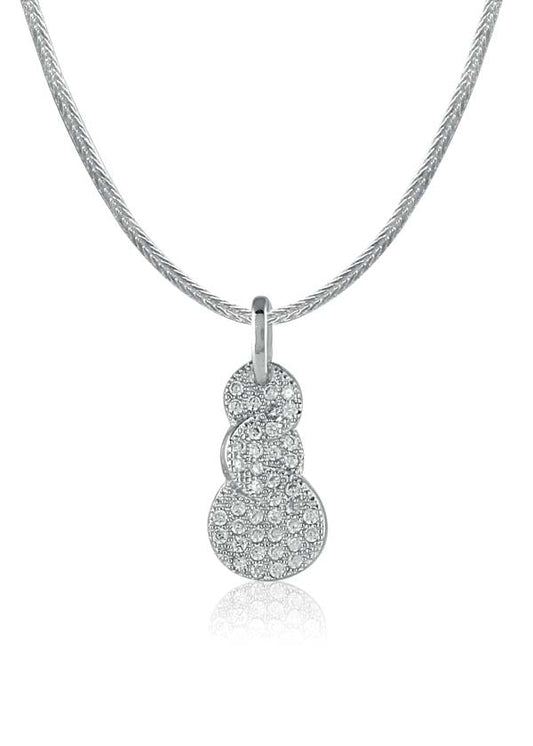 Pure 92.5 Sterling Silver Designer CZ Pendant with Silver Chain