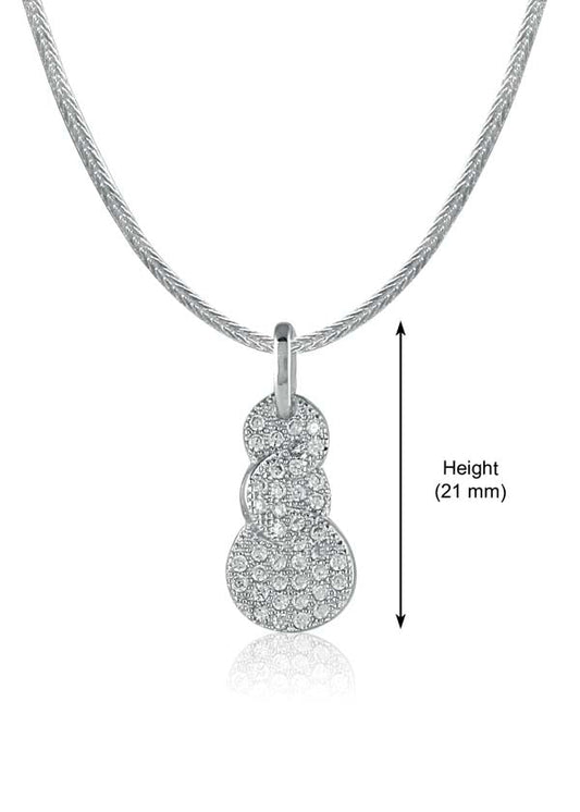 Pure 92.5 Sterling Silver Designer CZ Pendant with Silver Chain