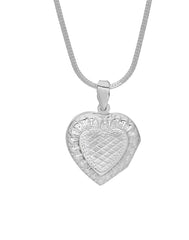 92.5 Sterling Silver Heart Shape Love Photo Locket pendant with silver chain