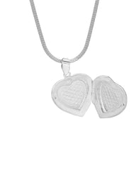 92.5 Sterling Silver Heart Shape Love Photo Locket pendant with silver chain