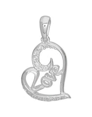 92.5 Sterling Silver Heart Shape Love pendant with Silver Chain