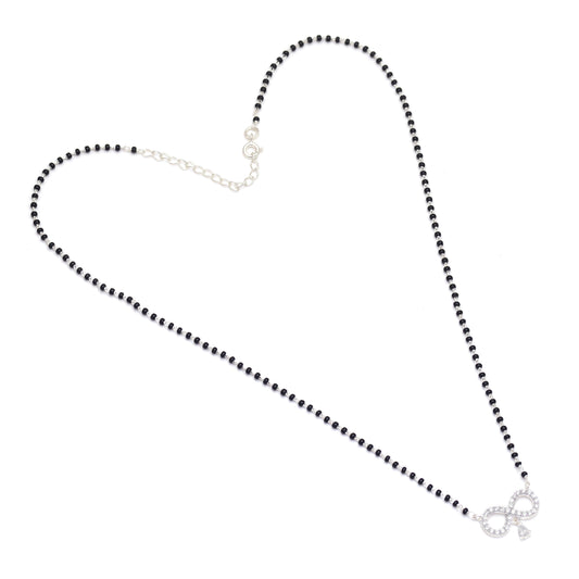 Infinity Pendant Pure 925 Sterling Silver Modern Mangalsutra