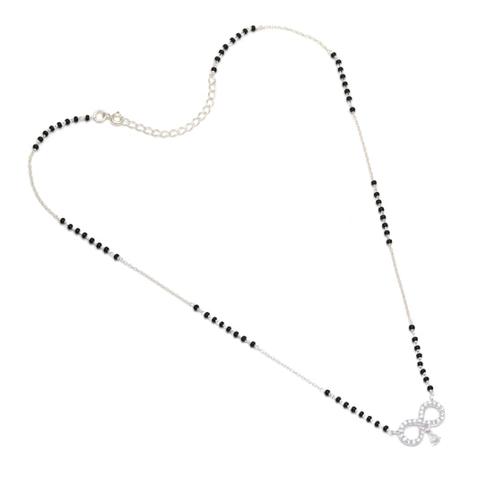 Infinity Pendant Pure 925 Sterling Silver Modern Mangalsutra