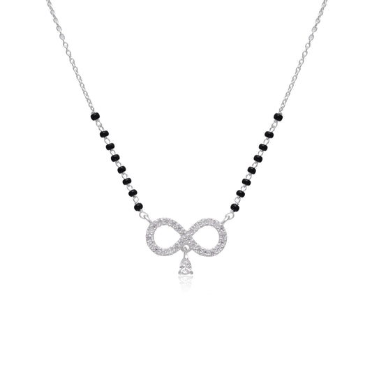 Infinity Pendant Pure 925 Sterling Silver Modern Mangalsutra