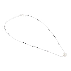 925 Sterling Silver Trendy Designer Pearl Black Beads Mangalsutra