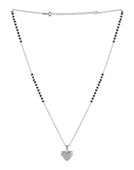 Sweet Heart Pendant and Earring Mangalsutra Set in925 Sterling Silver