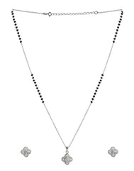 Designer Pendant and Earring Mangalsutra Set in 925 Sterling Silver