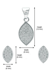 Pear Shape Pendant and Earring Mangalsutra Set in 925 Sterling Silver