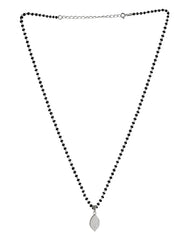 Pear Shape Pendant and Earring Mangalsutra Set in 925 Sterling Silver