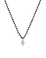 Pear Shape Pendant and Earring Mangalsutra Set in 925 Sterling Silver