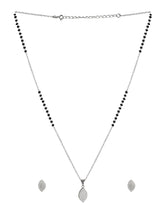 Pear Shape Pendant and Earring Mangalsutra Set in 925 Sterling Silver