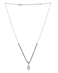 Pear Shape Pendant and Earring Mangalsutra Set in 925 Sterling Silver