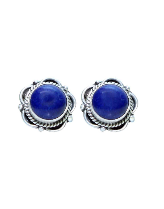 Lapiz Lazuli Stone Studs in 92.5 Sterling Silver