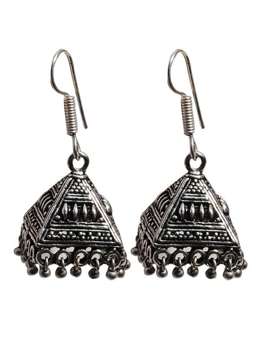 Cute pair of Traditional Jhumki in Silver Alloy High Finish