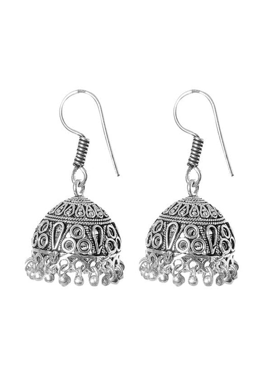 Stylish Jhumkas in Silver Alloy High Finish for Women and Girls