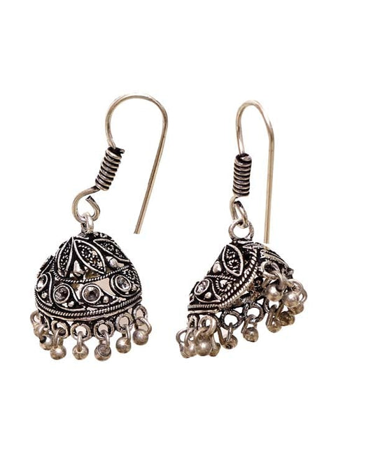Good Looking Jhumkis in Silver Alloy High Finish