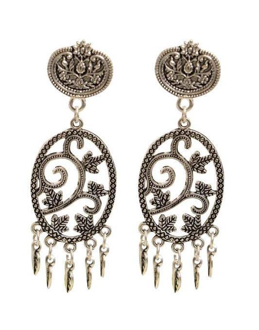 Beautiful pair of Earrings with Push Back in Silver Alloy