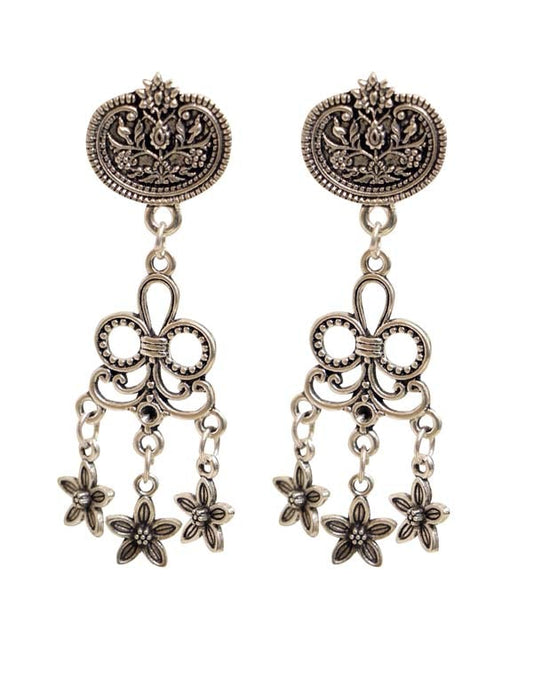 Beautiful Earrings with Push Back in Silver Alloy