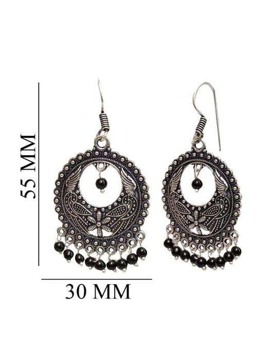 Traditional lovely Jhumkis in Black Beads with Ear Wire