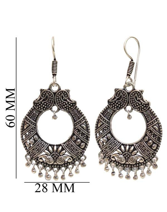 Traditional look Jhumkis with Ear Wire in Silver Alloy High Finish