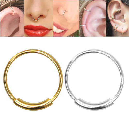Combo of 92.5 Sterling Silver and Gold Plated Nose Ring for Women and Girls