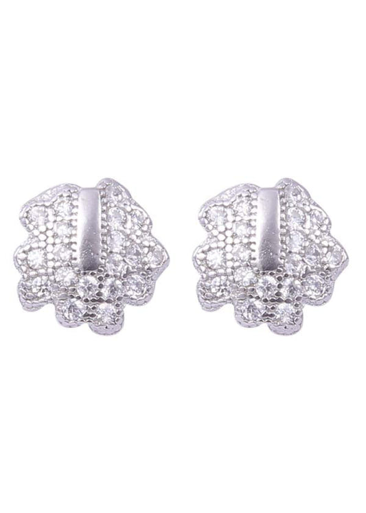 925 Sterling Silver Pair Of  Beautiful Cubic Zircon Studs
