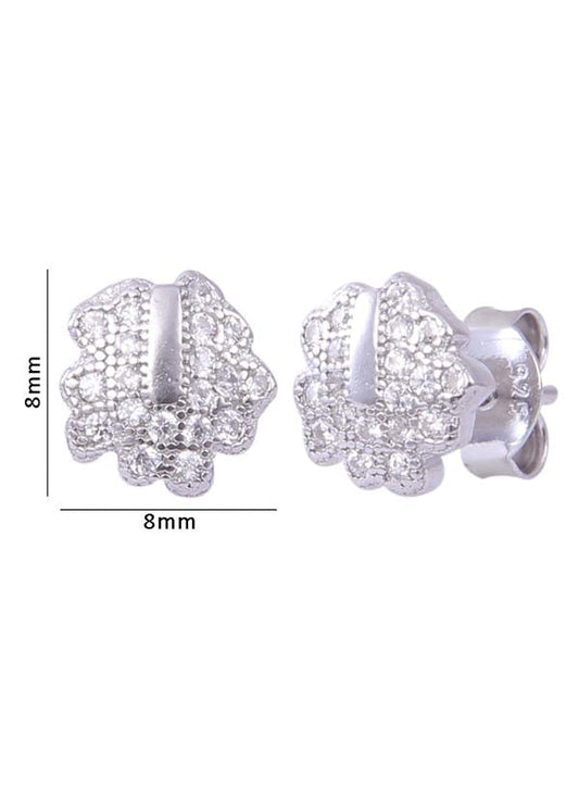 925 Sterling Silver Pair Of  Beautiful Cubic Zircon Studs