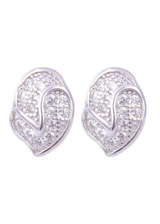 925 Sterling Silver Beautiful Pair Of Cubic Zircon Studs