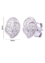 925 Sterling Silver Beautiful Pair Of Cubic Zircon Studs