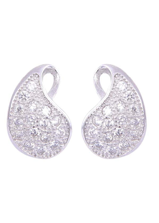 925 Sterling Silver Elegant Pair Of Cubic Zircon Stud